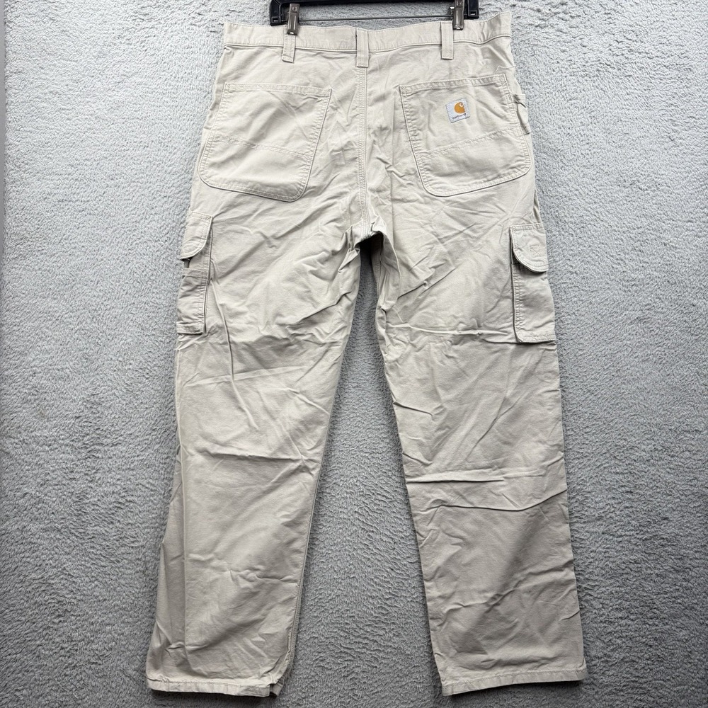 Carhartt Pants Mens 36x32 Tan Dungaree Fit Carpenter Workwear Beige Khaki B260